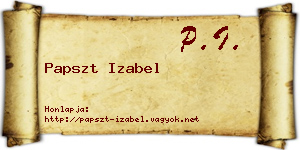 Papszt Izabel névjegykártya